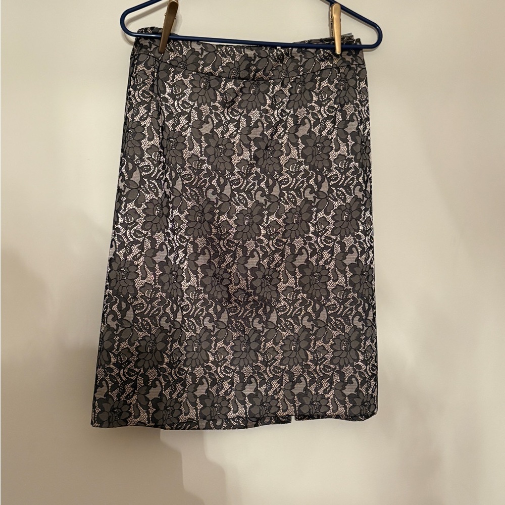 NWT LANE BRYANT Pencil Skirt Lace Floral Black